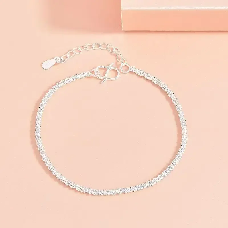 

Hot y2k style 925 Sterling Silver unique shine Chain Bracelets for Women fashion Street Versatile jewelry Wedding Party Gifts