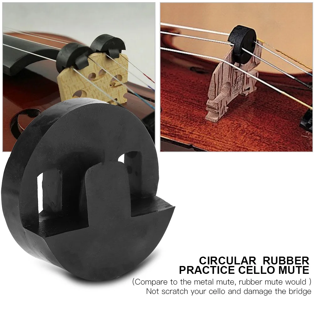 Cello Mute High Quality Circular Round Rubber Practice Mute for Cello Musical Instruments Accessory Black Cello Practice Mute