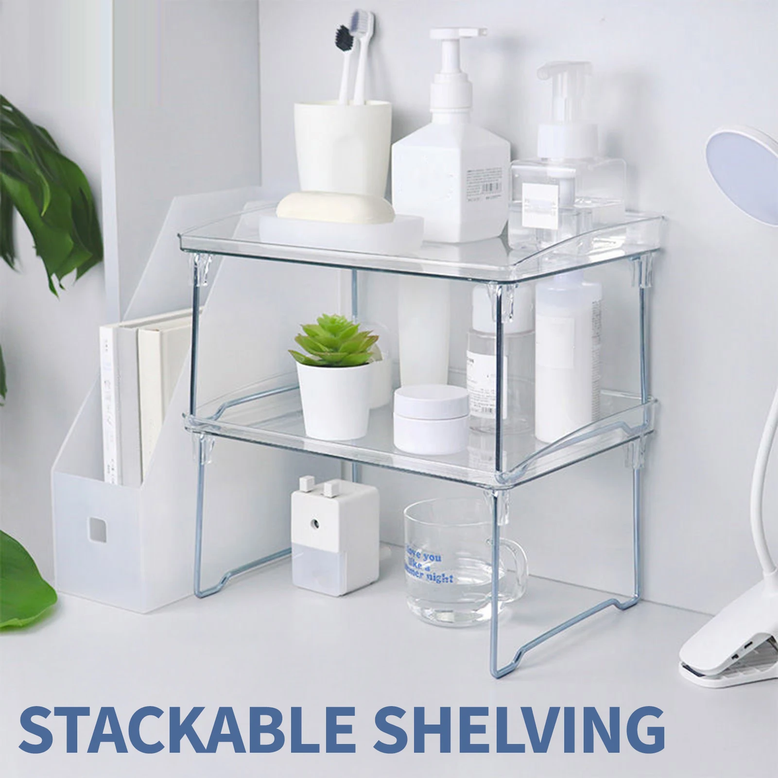 

Bathroom Foldable Storage Rack Toilet Cosmetics Storage Box Washstand Organizer Desktop Skincare Storage Rack Display Stand