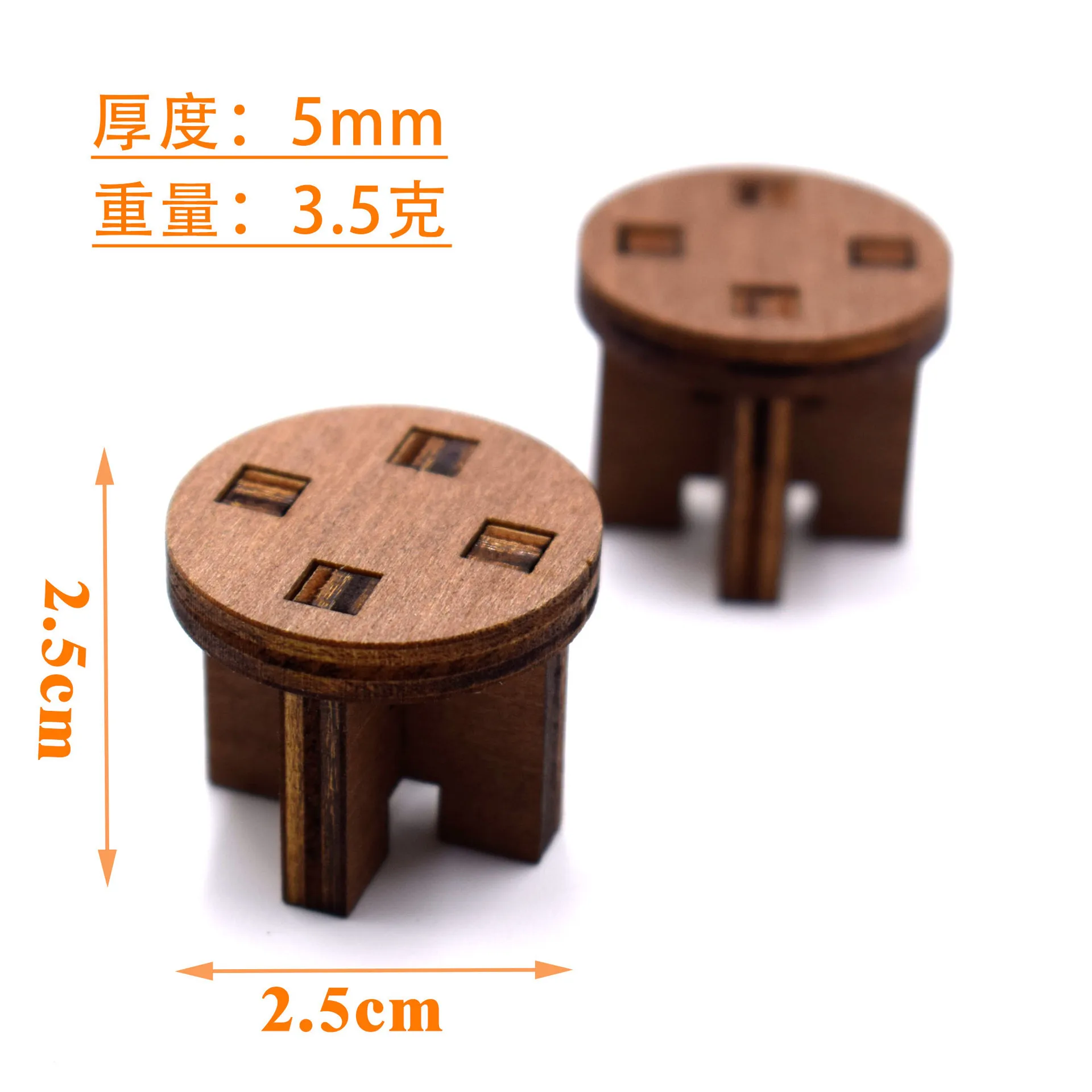 1:12 스케일 미니 나무 가구 세트 - 인형의 집용 사실적인 작은 테이블, 의자 및 스툴, 미니어처 풍경 장식 소품