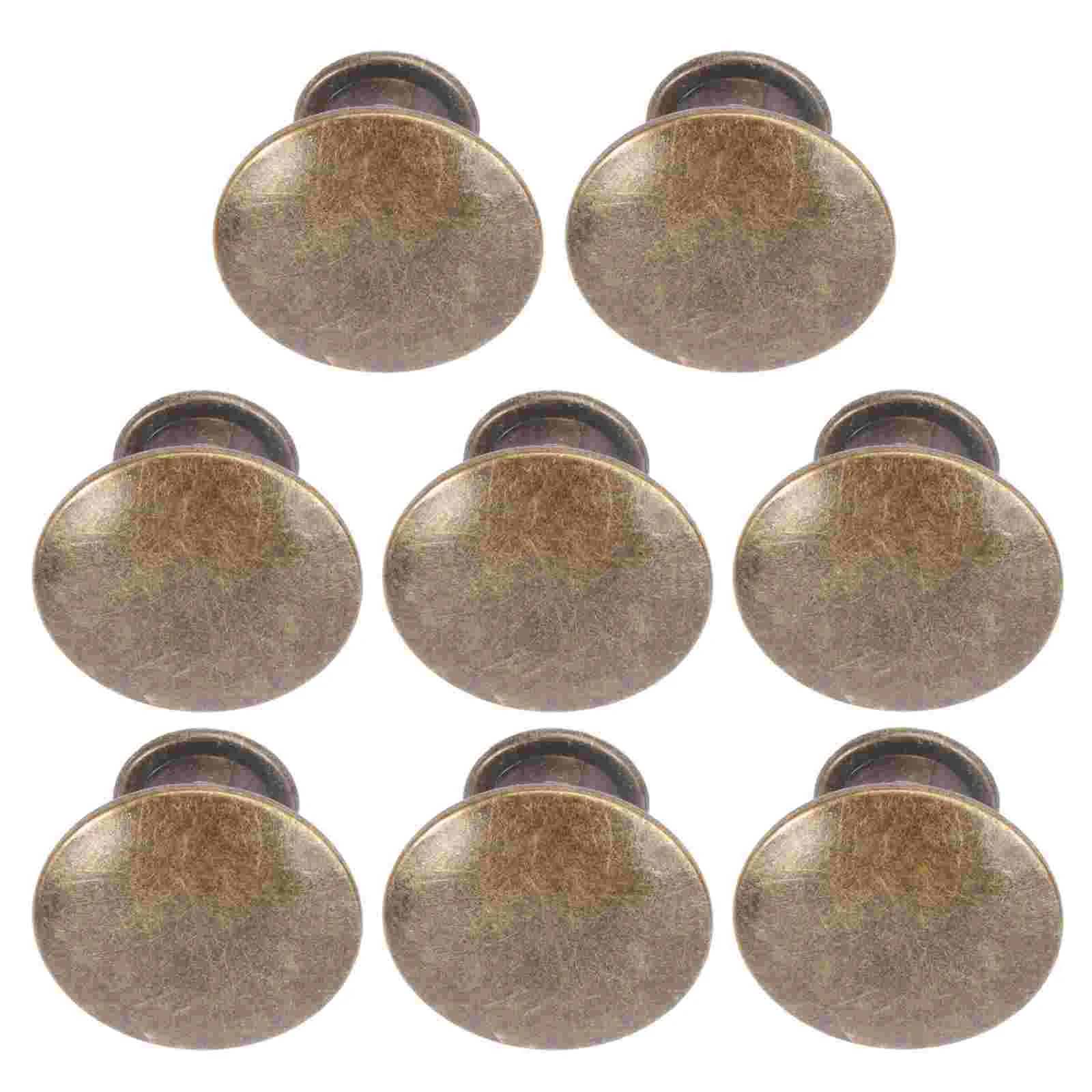 

8 Pcs Brass Drawer Handles Premium Material Knobs Round Door Metal Cabinet Pull Paste Bronze