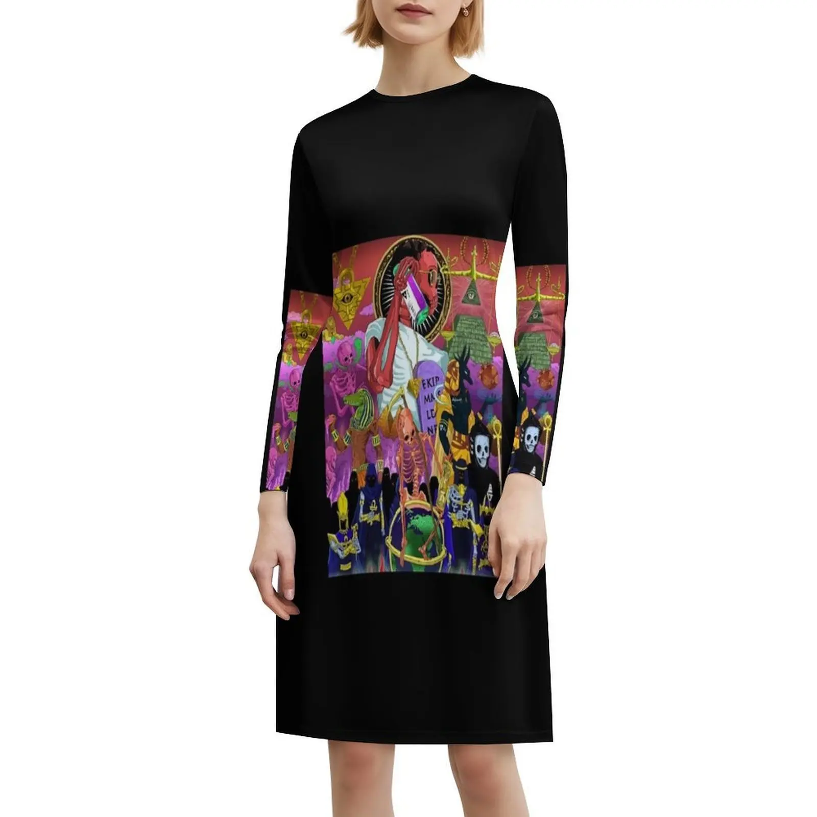 667 Ekip فستان سموك الأزهار للنساء الربيع الصيف فستان كاجوال للحزب 667 تجميد Corleone Ekip 667 Ekip الراب فستان سهرة #6