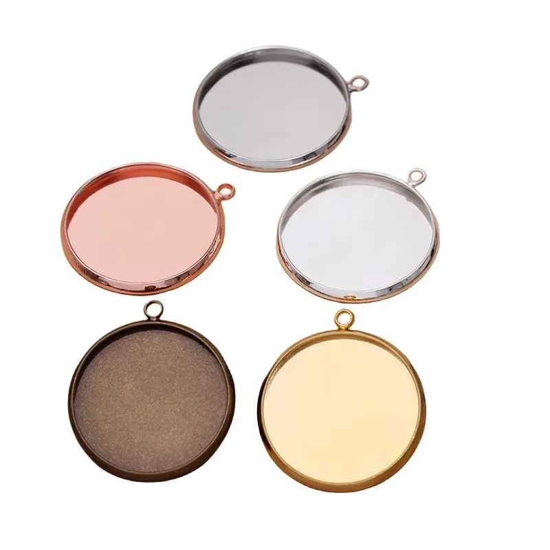 BoYuTe (50 Pieces/Lot) Round 10-12-14-16-18-20-25MM Cabochon Base Settings Diy Blank Tray Pendant Base