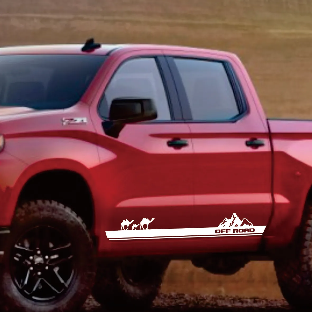 

Pickup Truck Mountain Off - Наклейка на дверь и боковая юбка для дорог - Стайлинг графики 4X4 для автотюнинга и декора