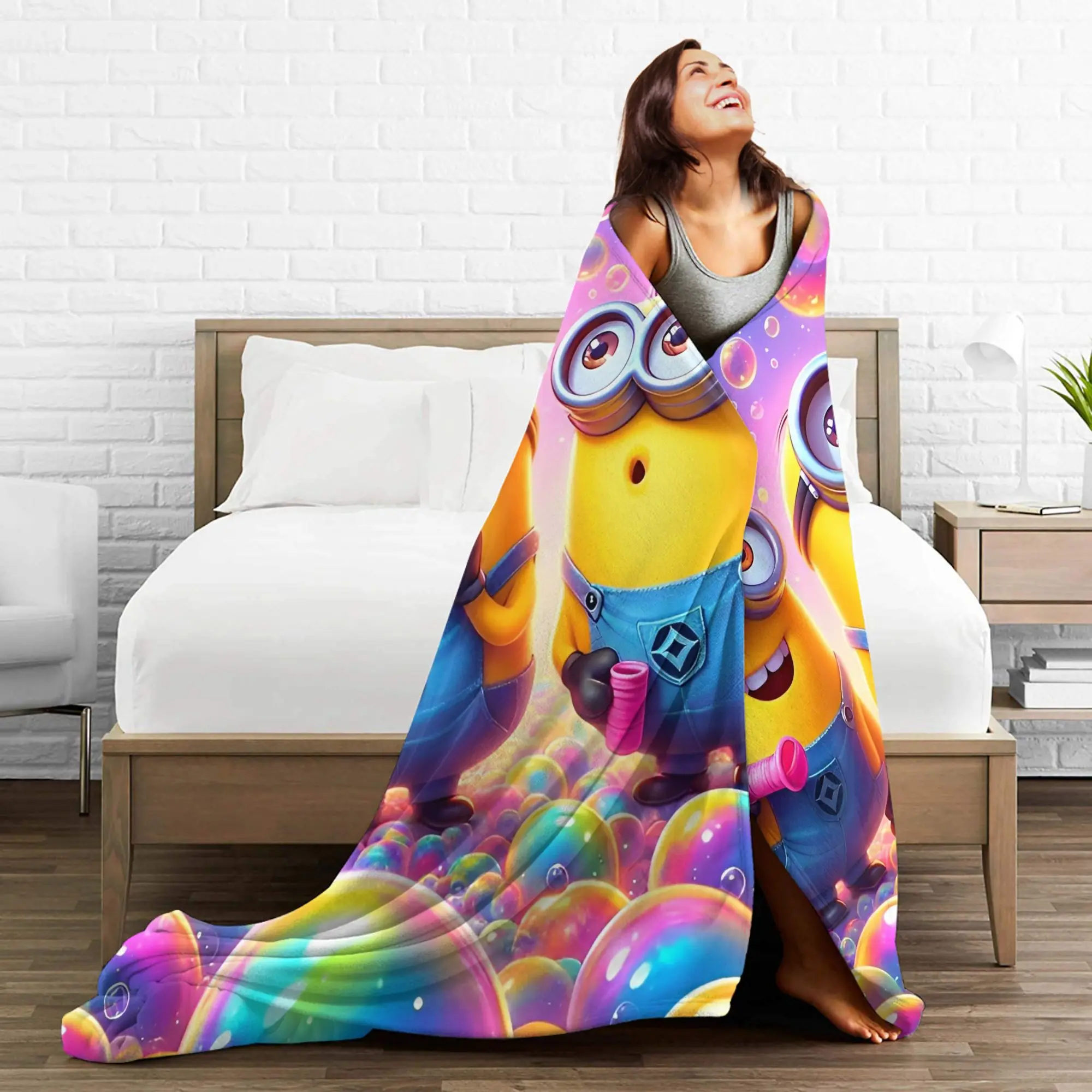 بطانية كيفن ديف من الفلانيل كارتونية خفيفة الوزن لسجادة سرير الأريكة المنزلية