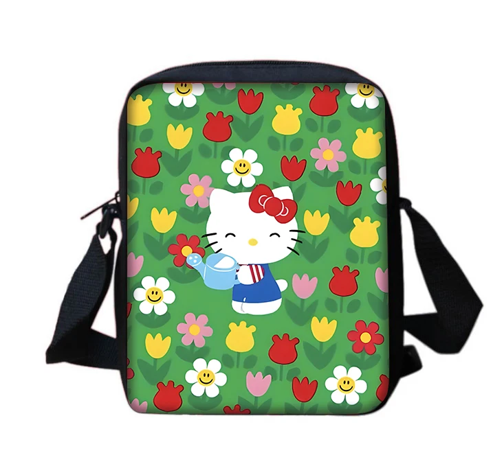 Sac à main de dessin animé Hello Kitty pour enfants, sac de messager initié, sac à main décontracté, sac de téléphone imprimé, sac à provisions mignon, garçons et filles, hommes et femmes