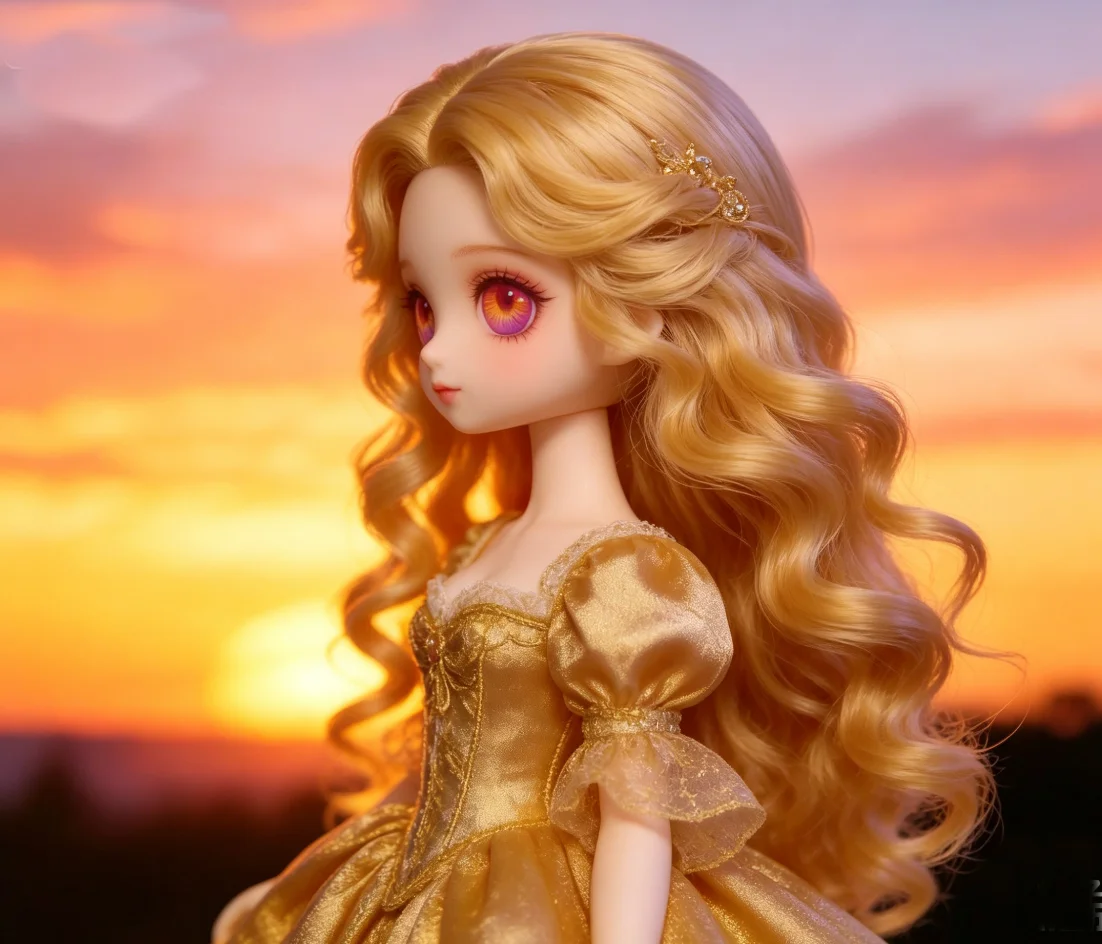 

Wigs curly hair doll accessories, doll wig deep gold color, 1/3 1/4 1/6 BJD doll hair free shipping