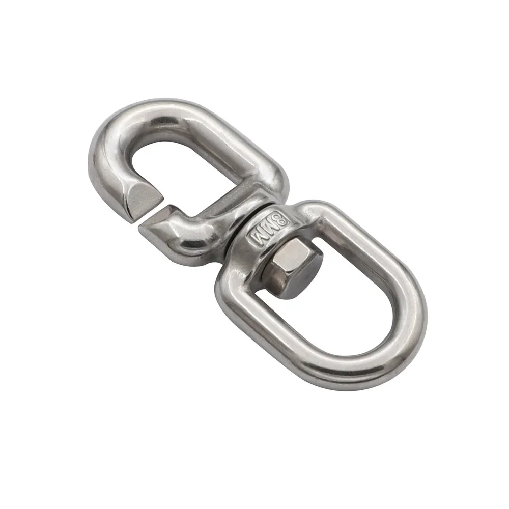 Open End C Type Swivel Shackle Stainless Steel Mirror Polished Quick Connect Swivel Ring for Swing Pet Chain Lashing Hardware