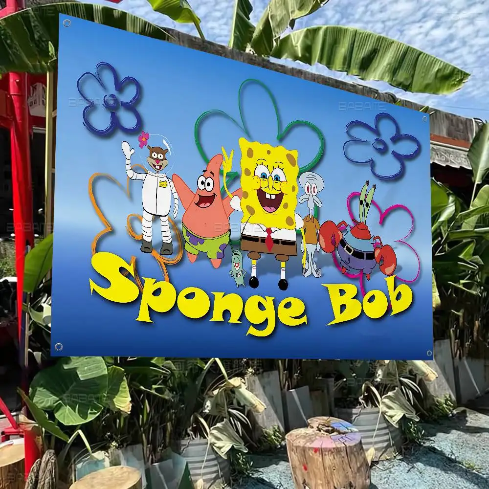 S-SpongeBob Large Size Shop Art Promotion Advertising Booth Flag Hanging Banners