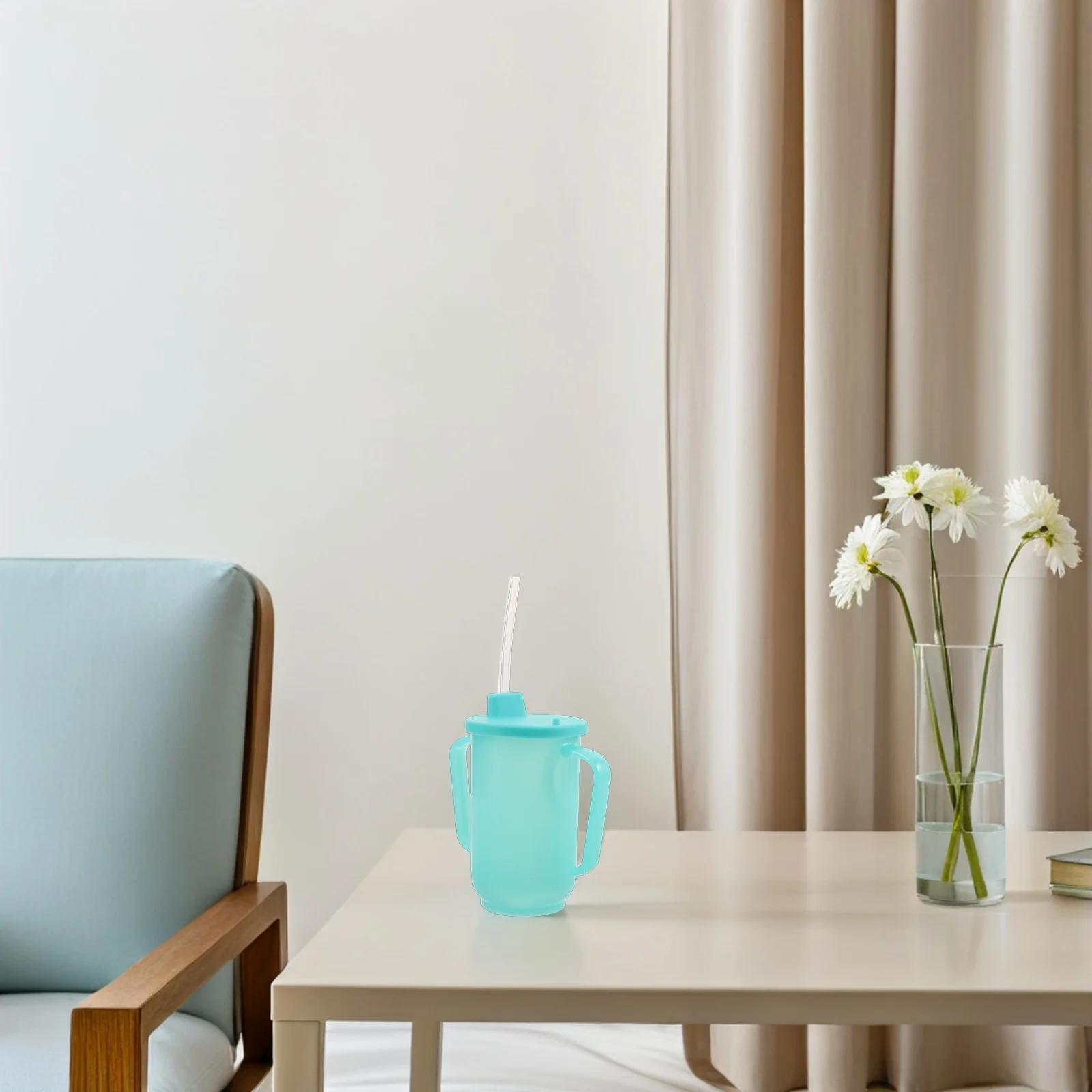 

2pcs Feeding Elderly: Reusable Straw Cup With Handle Leak Proof Design For Bedridden Adults Liquid Diet Use Senior Hydration