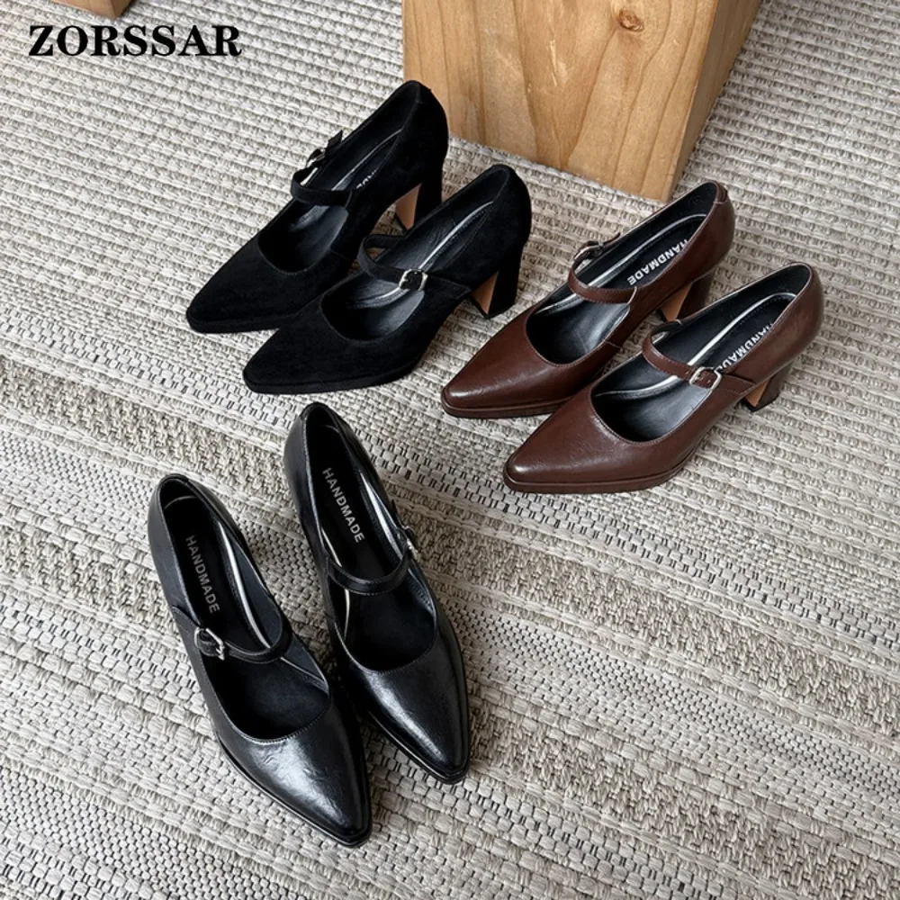 

Size 34-41 Elegant Shallow Black Brown Wedding Shoes Platform Pumps Women 2026 Pointed Toe High Herels Shoes for Model Party