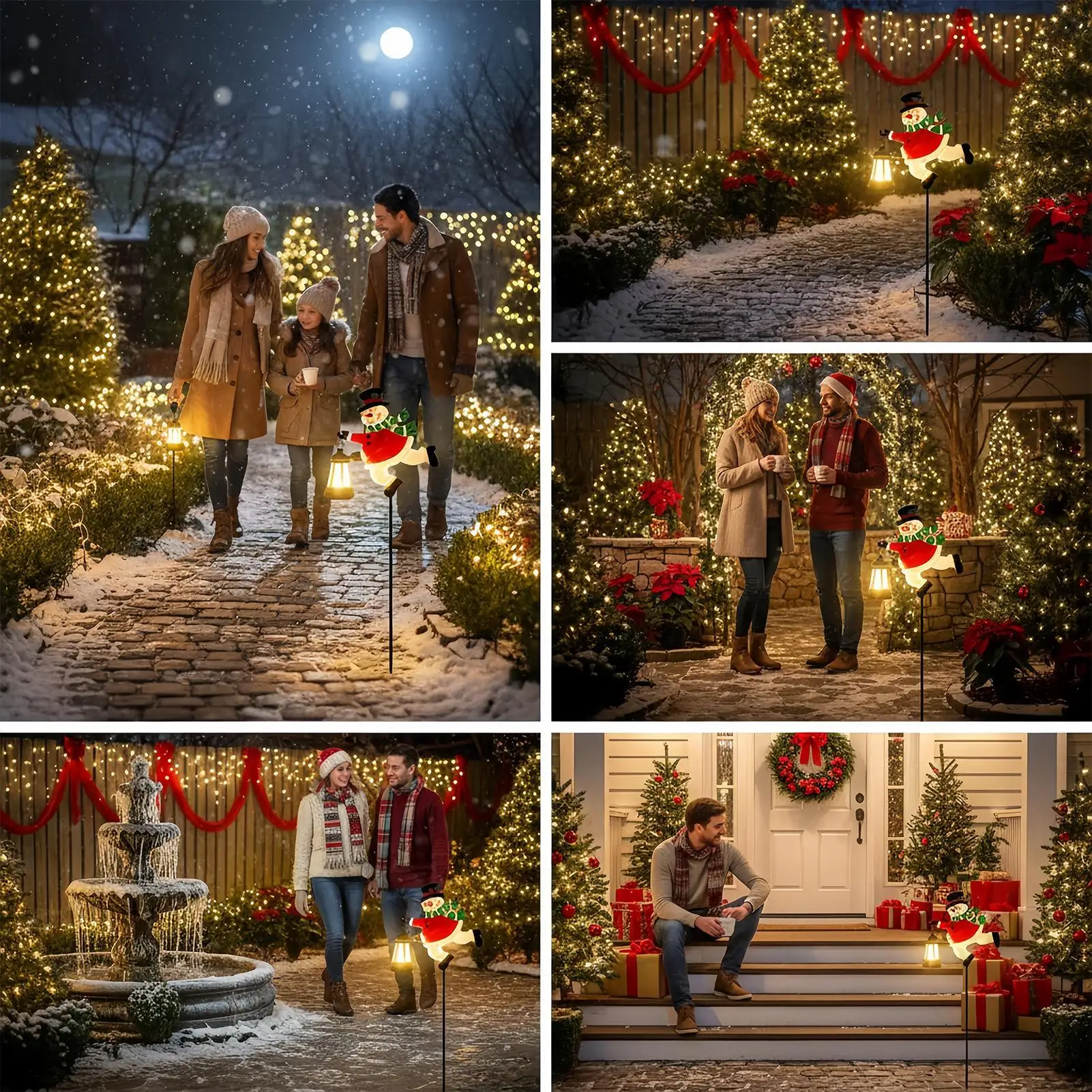 Outdoor Lighting Accent - Christmas Display Stake Light LED Snowman