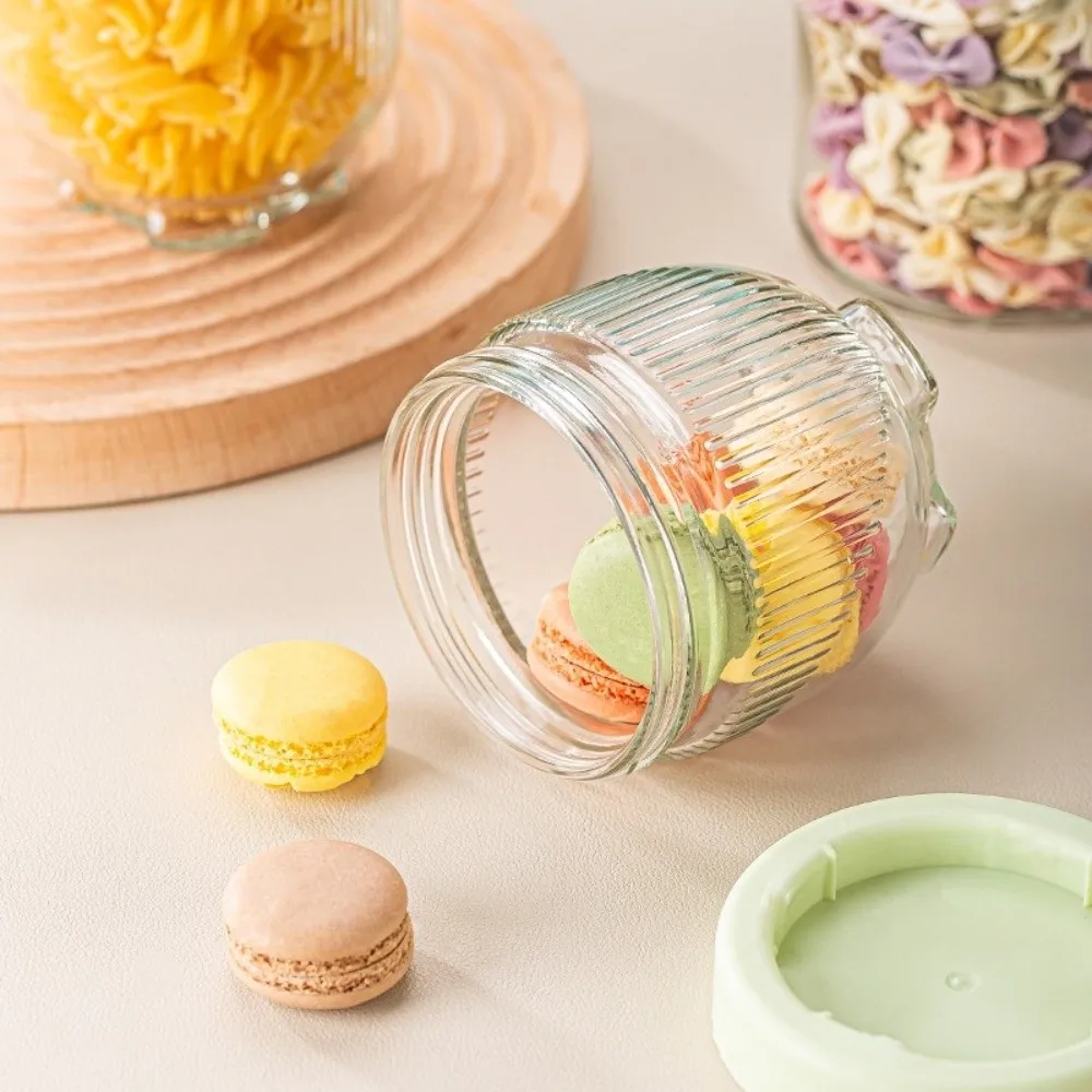 قابلة لإعادة الاستخدام غطاء محكم جرة زجاجية شفافة 300 مللي 600 مللي حاوية الحلوى مانعة للتسرب رشاقته تخزين المواد الغذائية جرة الاستخدام المنزلي