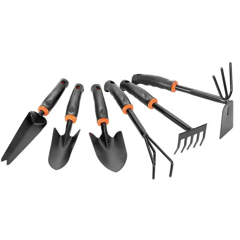 

High Quality Carbon Steel 6 PCS Indoor Home Mini Gardening Tool Kit Shovel Rake Set With Plastic Handle