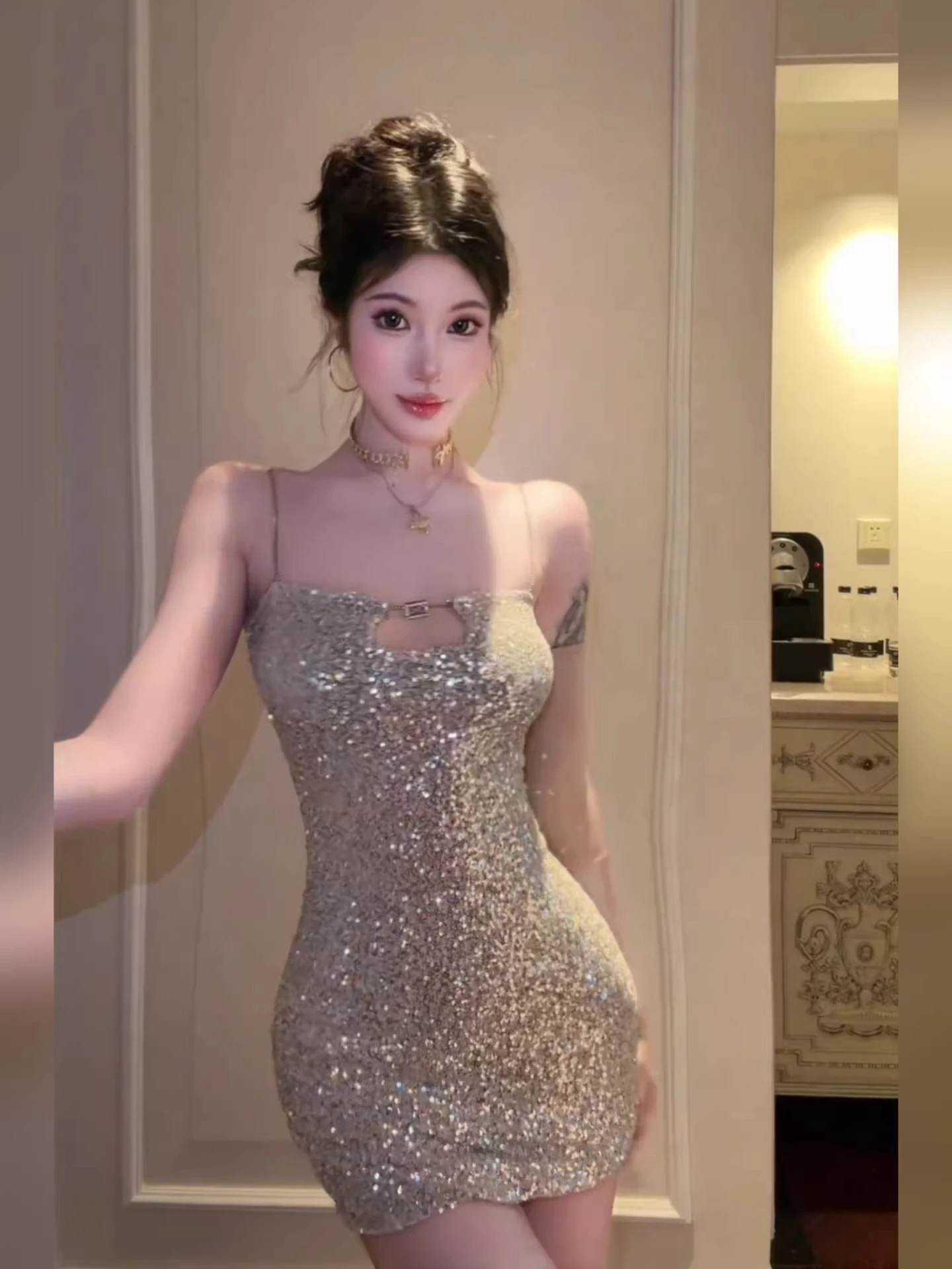 

Сексуальная блестящая женская облегающая клубная юбка Dr с поясом и высокой талией, блестящая юбка для молодых женщин