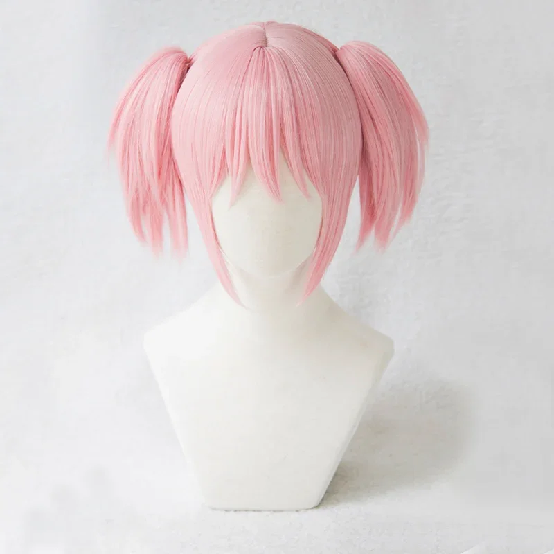 Anime Madoka Kaname parrucca Cosplay Puella Magi Madoka Magica parrucche sintetiche resistenti al calore rosa corto