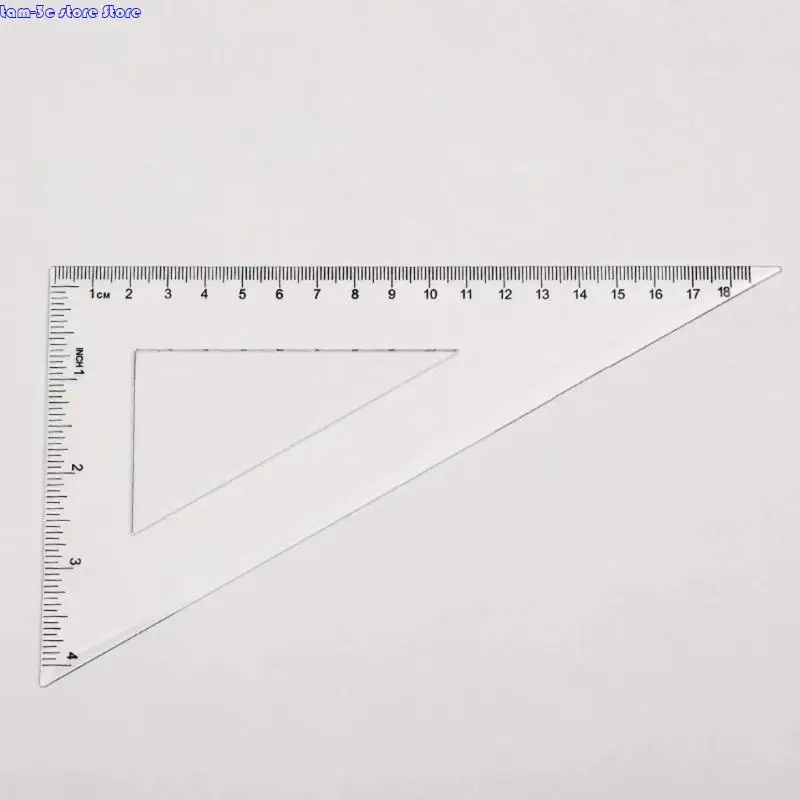 D0UA Plastic Mathematical Drawing Reger Professional Math Geometry Herramienta con protractor cuadrado Regla directa para