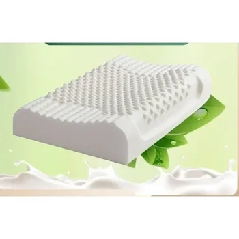 Travesseiro de látex natural puro tailandês, travesseiro ortopédico para cuidados de saúde, recuperação lenta