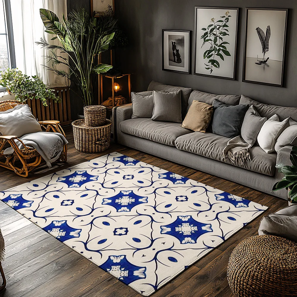 

Moroccan Area Rug Vintage Persian Carpet Bohemian Floor Mat Washable Non Slip Home Decor Living Room Bedroom Accent Rug