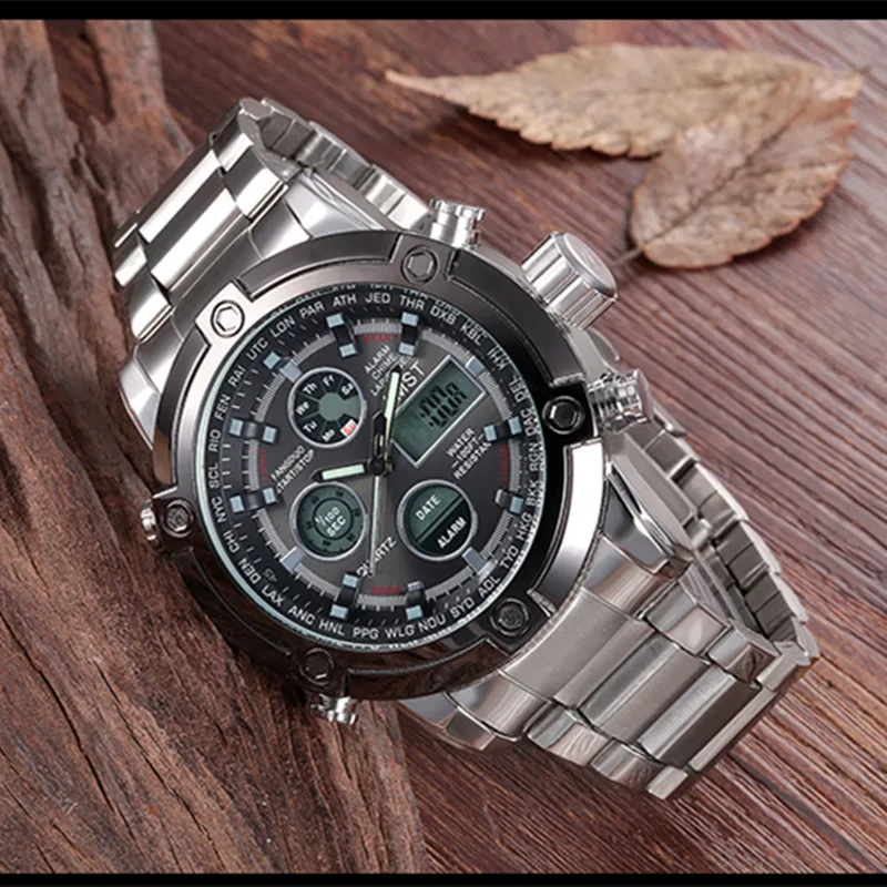 2023 New AMST Men Luxury Brand Male Fashion Sport Military Wristwatches LED Digital Analog Quartz Clock Relogio Masculino