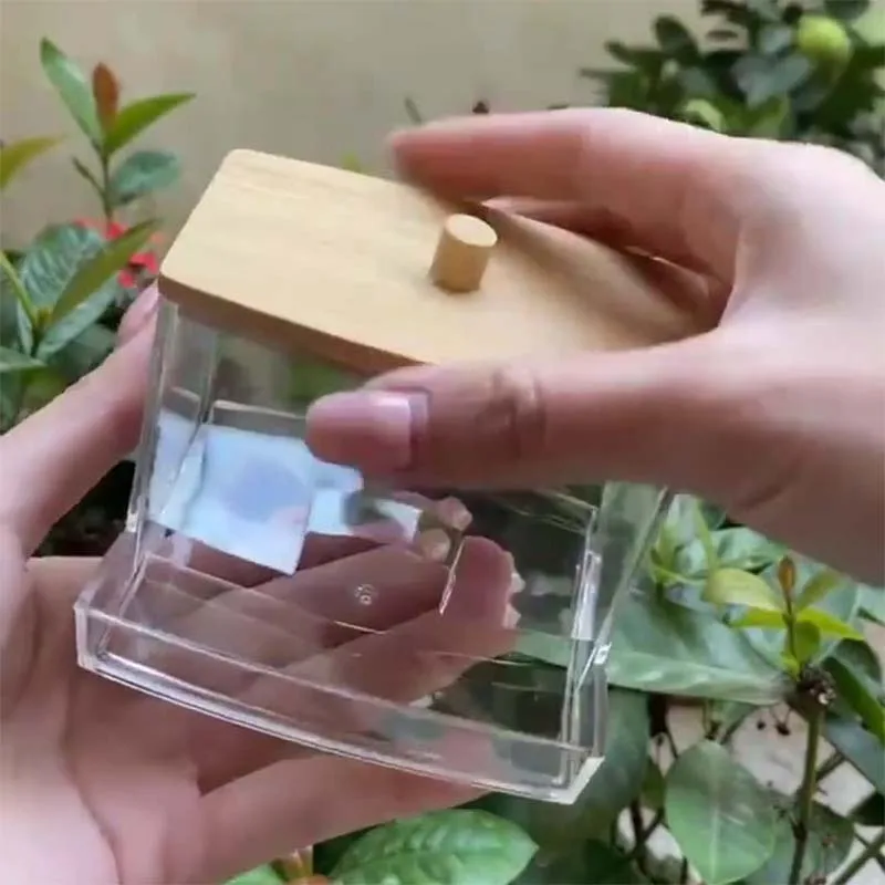 صندوق تخزين أعواد القطن، حامل وسادة قطن مع غطاء، حاوية تخزين الحمام، صندوق تخزين منظم