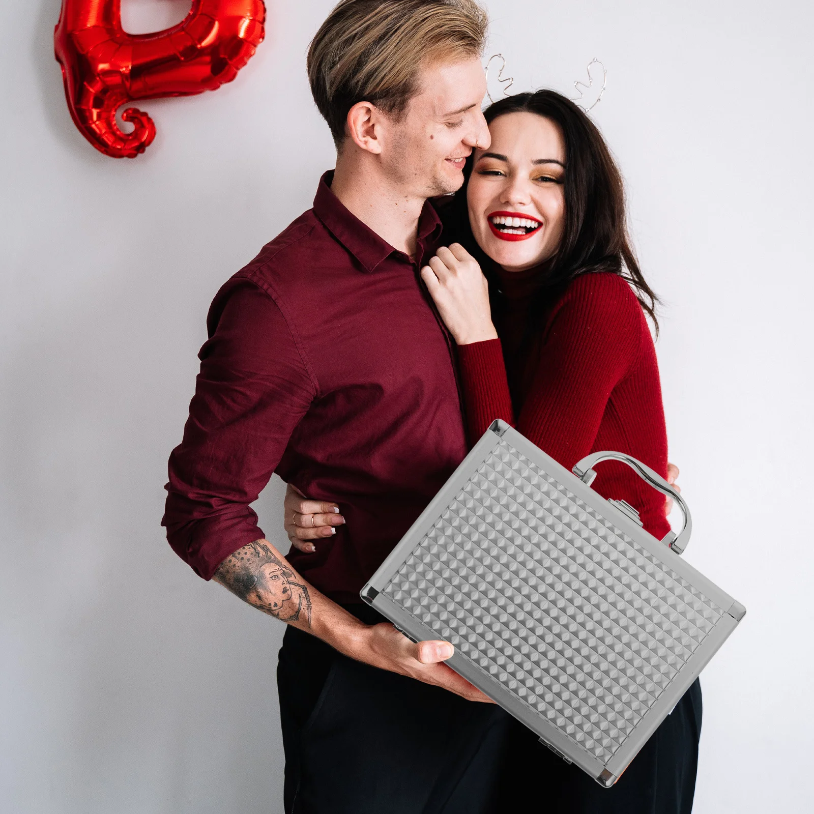 مجموعة واحدة من أدوات مكياج فضية محمولة للنساء مع ظلال عيون مدمجة ذات تغطية عالية وملمس طويل قابل للمزج #3