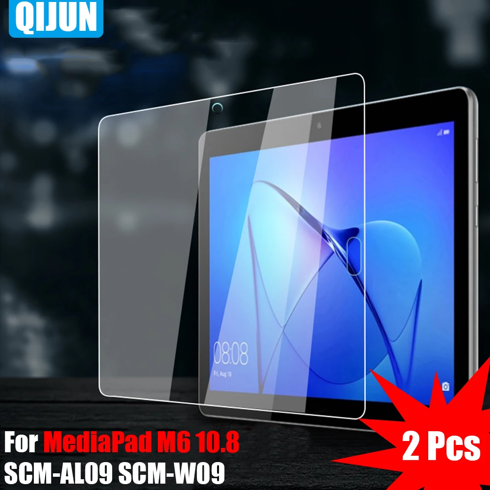 

Tablet Tempered glass film For Huawei MediaPad M6 10.8" 2019 Scratch explosion Proof Anti fingerprint 2 Pcs SCM-AL09 SCM-W09