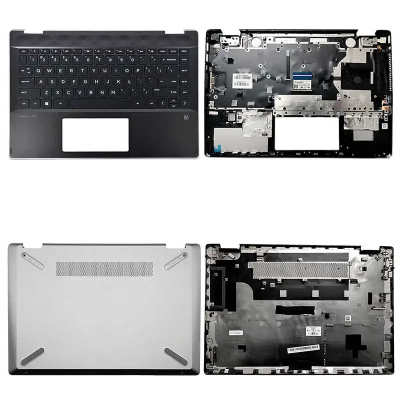 Imagem -05 - Laptop Lcd Back Cover para hp Pavilion Tampa Traseira Moldura Frontal Palmrest Superior Base Case Inferior Dobradiças de Teclado X360 14-dh Tpn-w139 Novo