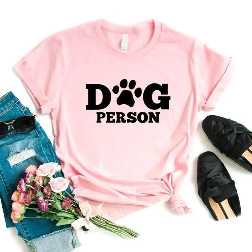 DOG PERSON Print Women tshirt Cotton Hipster Funny t-shirt Gift Lady Yong Girl 6 Color Top Tee women clothes 2024 fashion