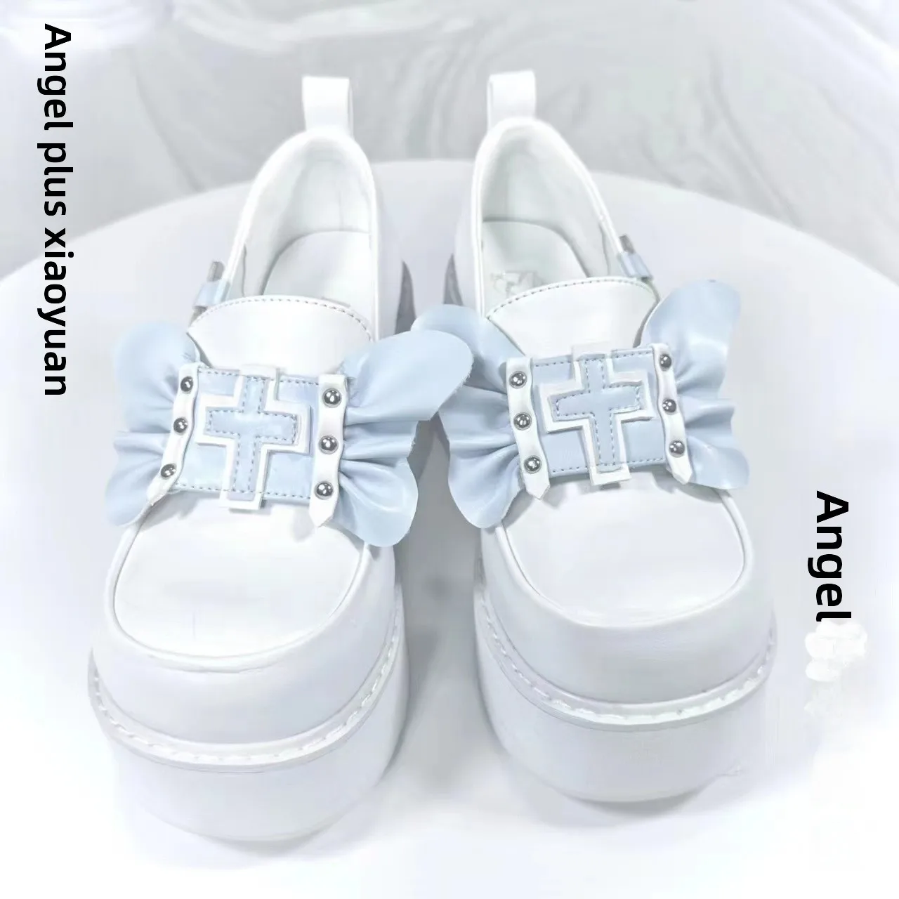 

Оригинальный панк ket Knot Cross Thi Bot oes Mary Jane oes Ультравысокий каблук с круглым носком Faion Single oes