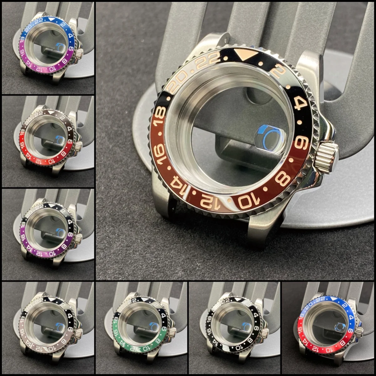 ساعة رجالية 40 ، ساعة سيراميك فرعية/GMT ، بحافة NH34 NH35 NH36 ، علبة من الفولاذ المقاوم للصدأ ، زجاج ساعة شبح المياه الميكانيكية المعدلة