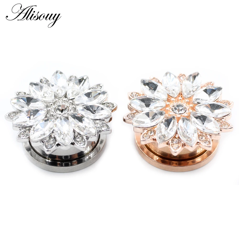 Alisouy 2 Stück Edelstahl Blume Zirkonia Mond Stern Uhr Herz Schraube Ohr Tunnel Plugs Expander Messgeräte Körper Piercing Schmuck – Detail 19