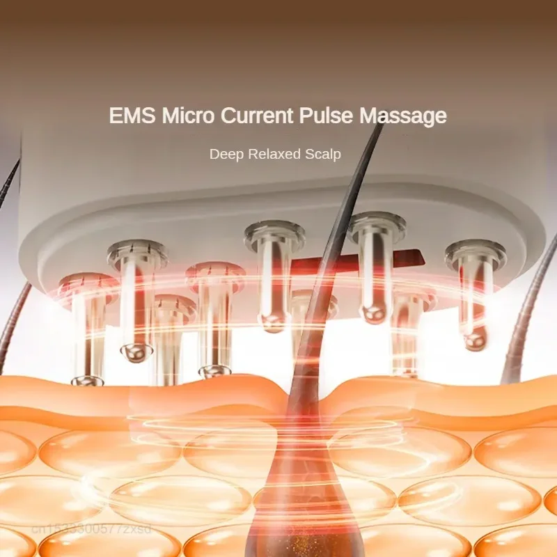 Xiaomi Hipee aplikator kulit kepala, inframerah getaran cahaya pijat sisir kulit kepala dapat diisi ulang Anti rambut rontok minyak cair Perawatan Rambut
