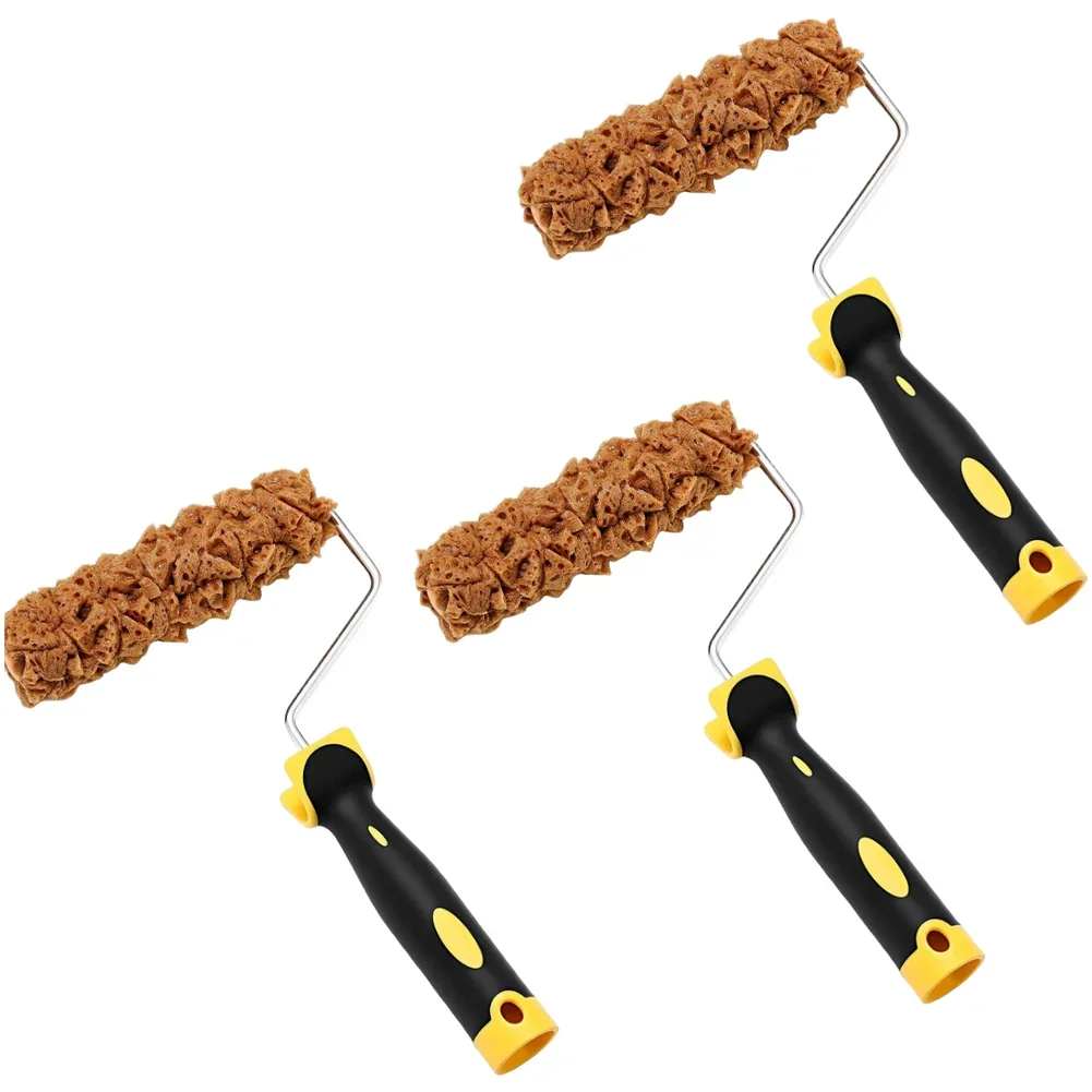 

Textured Sponge Roller Brush Kit with 3 Rollers and 6 Inch Pattern Brushes for Artistic Wall Painting and Decoration