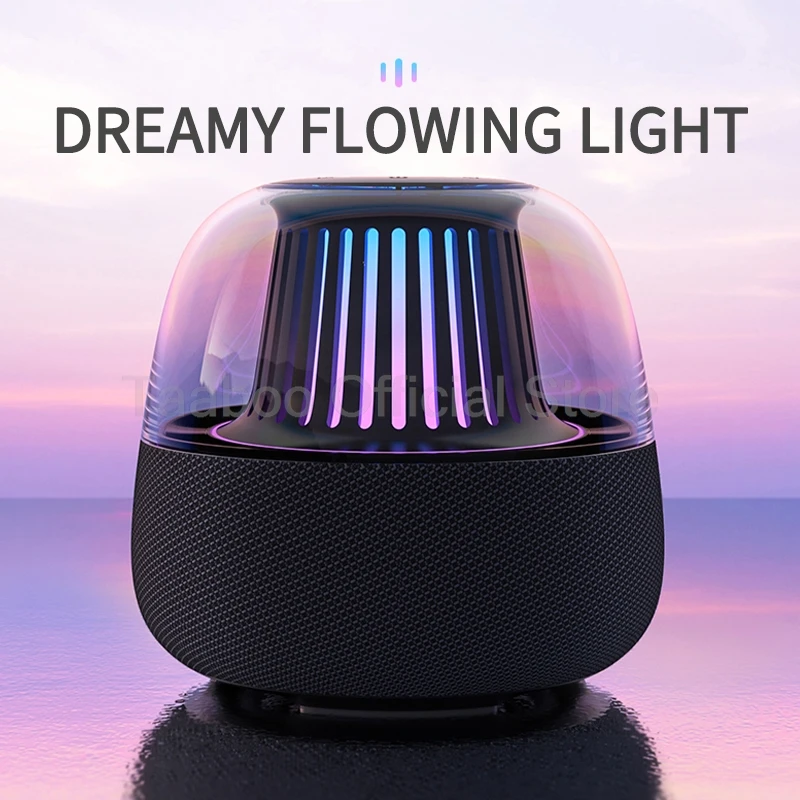 5V Wireless Bluetooth Speaker Desktop Computer Small Speaker with Built-in Microphone 3D Surround Sound Colorful Light Subwoofer