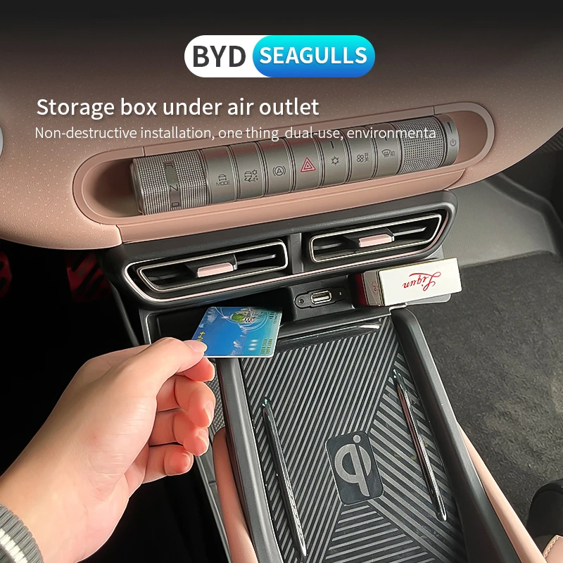 

Car Air Outlet Storage Box Car Central Control Air Conditioning Air Vent Storage Box With Usb Auto Interior For BYD Seagull