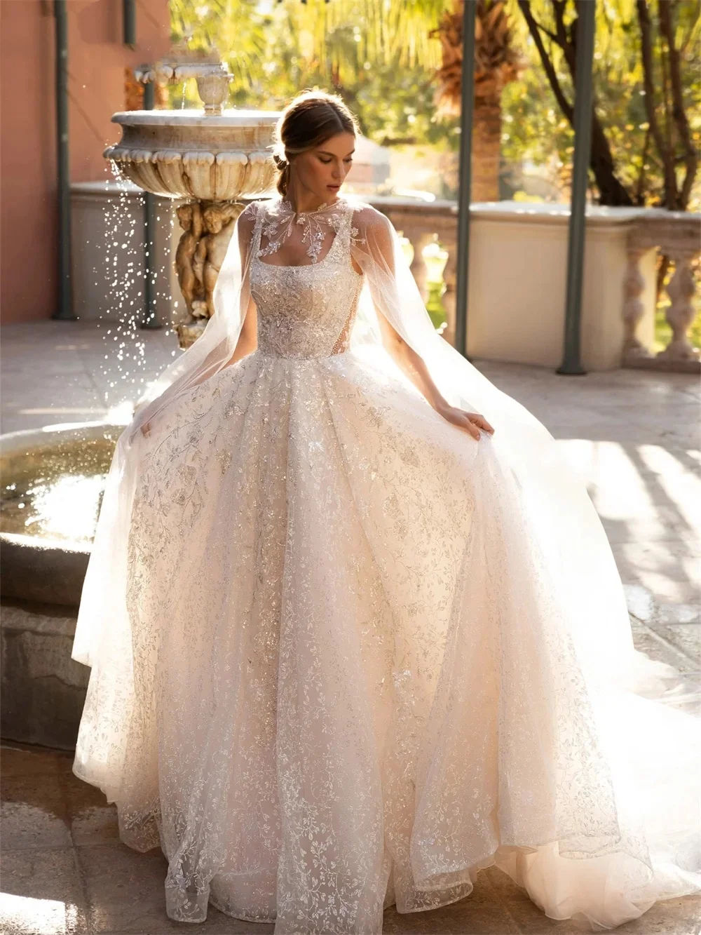 Vestido de novia de espagueti de lujo, lentejuelas brillantes, vestido de fiesta de corazón, vestidos clásicos sin mangas, vestidos de noche hechos a medida