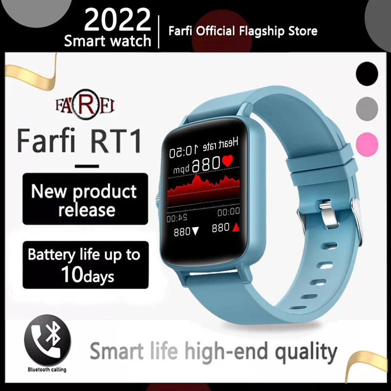 

Farfi RT1 Bluetooth Smart Watch Blood Pressure Heart Rate Monitoring Screen Sleep Alarm Sports Smart Bracelet For Android IOS