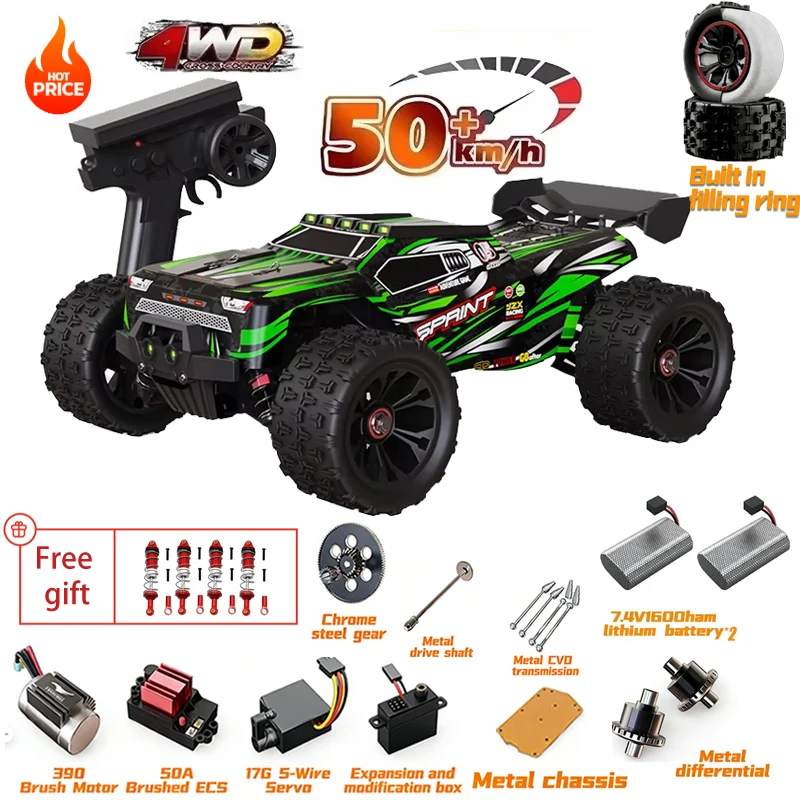 SG116 1:16 50KM/H  4WD RC Car With LED Remote Control Cars High Speed Drift Monster Truck for Kids vs Wltoys 144001 Toys