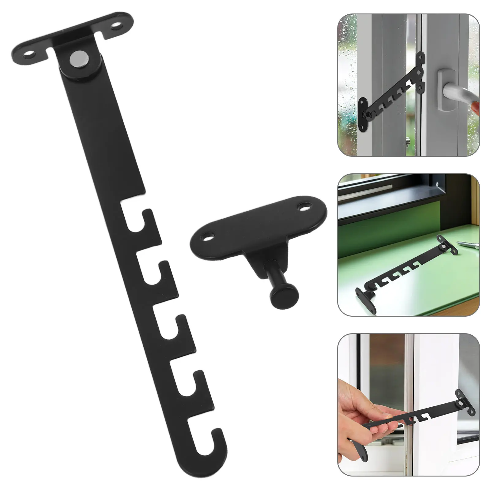 

2Pcs Adjustable Window Sash Lock 5-Level Sliding Glass Window Limiter for PVC Aluminum Windows Child Safety Fall Prevention