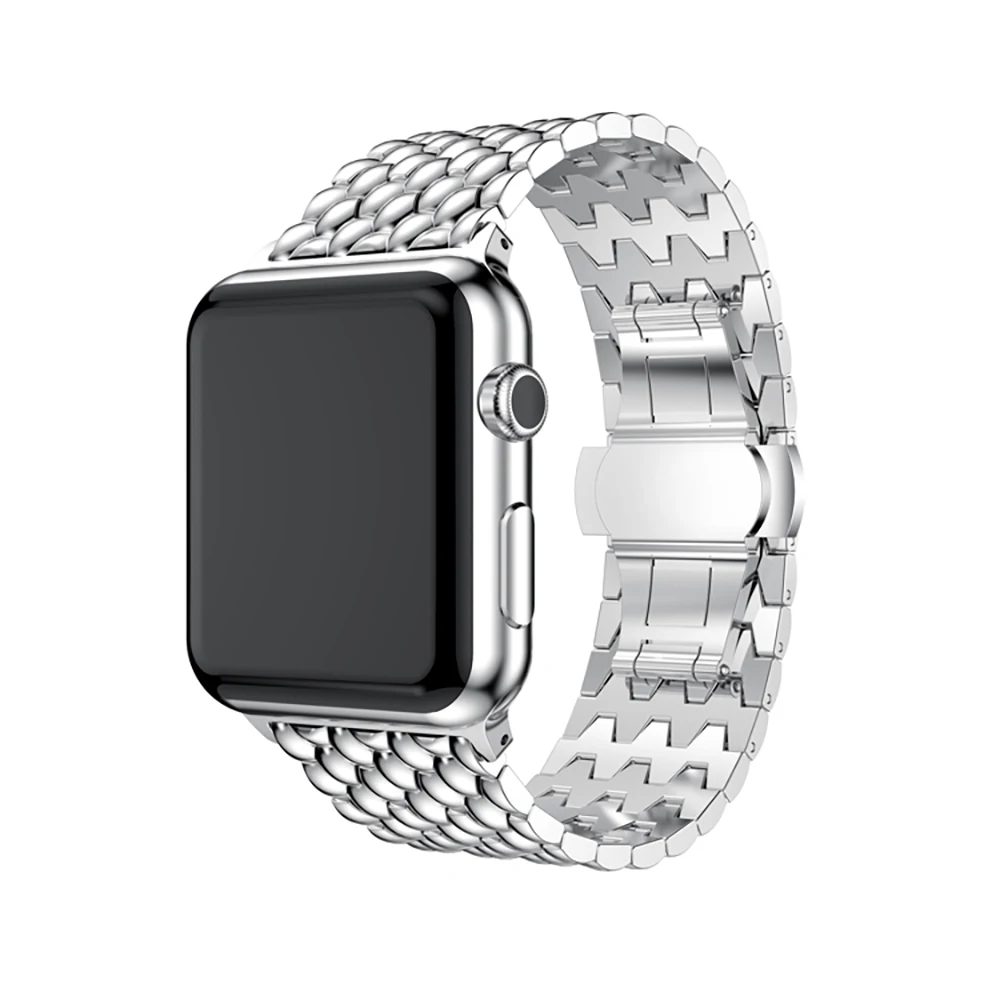Suitable for Apple Watch iWatch Replacement Strap, Concave and Convex Surface Metal Strap, Compatible Apple Watch 987654321