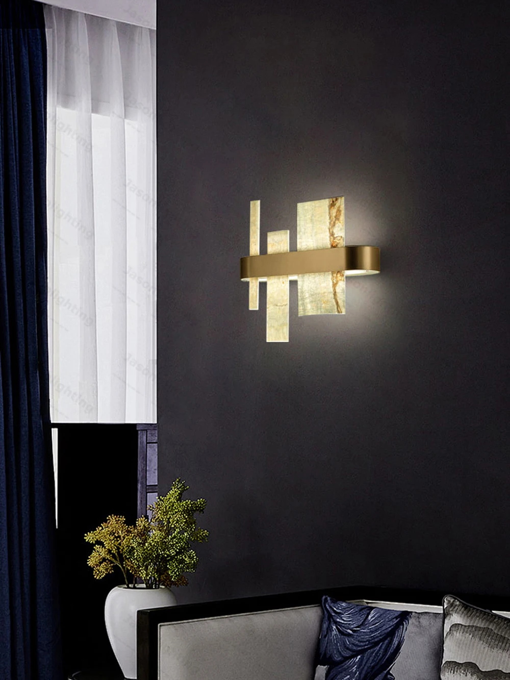 60-180CM Natural Marble Series Dimmable LED Chandelier