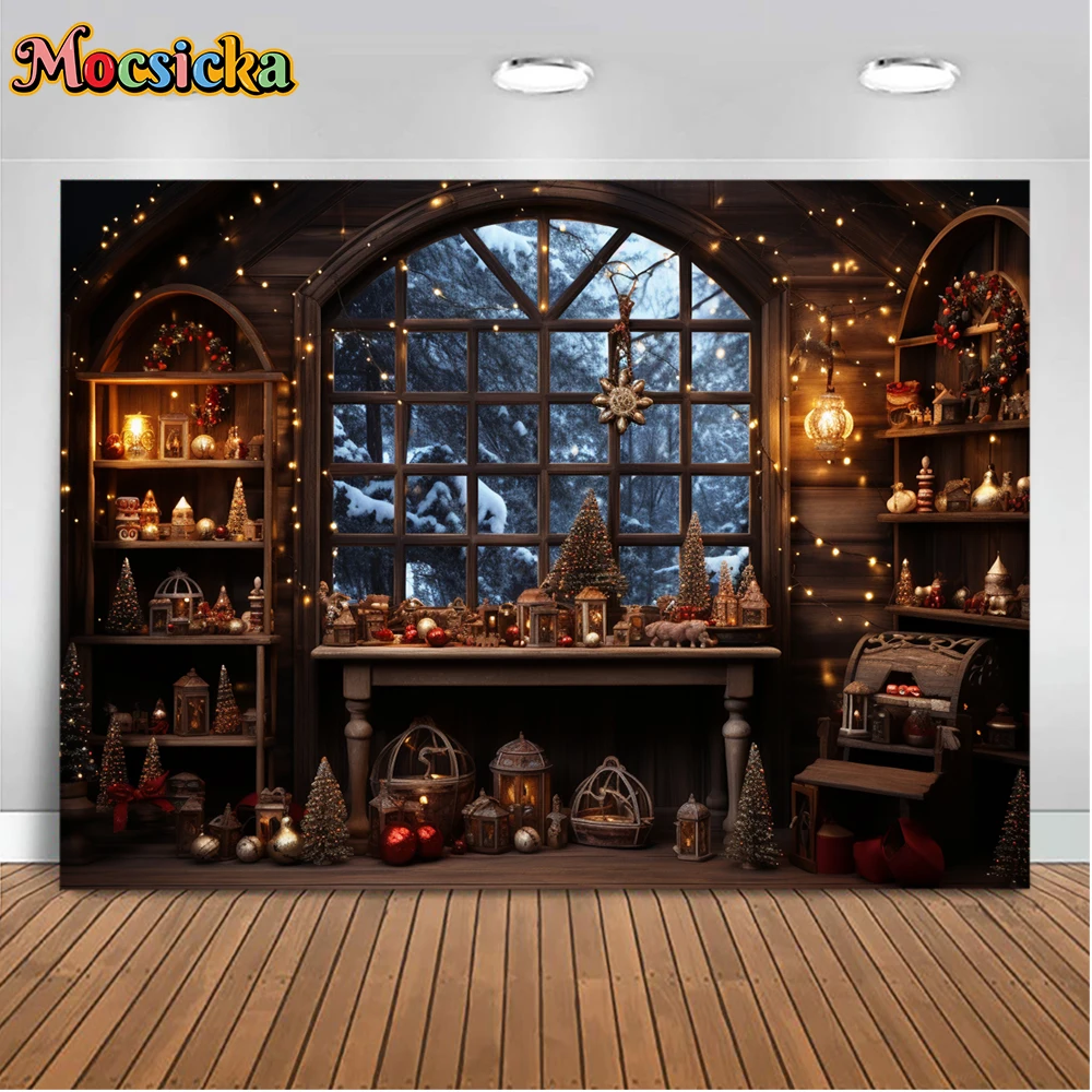 Mocsicka Weihnachten Winter Fotografie Hintergrund Weihnachts baum Sternen himmel Thema Urlaub Party Familie Kinder Foto Hintergründe Studio