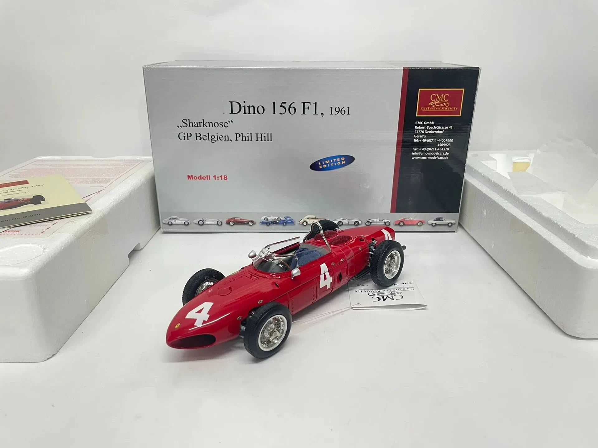 

CMC 1:18 Dino 156 F1 1961 #4 Simulation Limited Edition All Open Alloy Metal Static Car Model Toy Gift