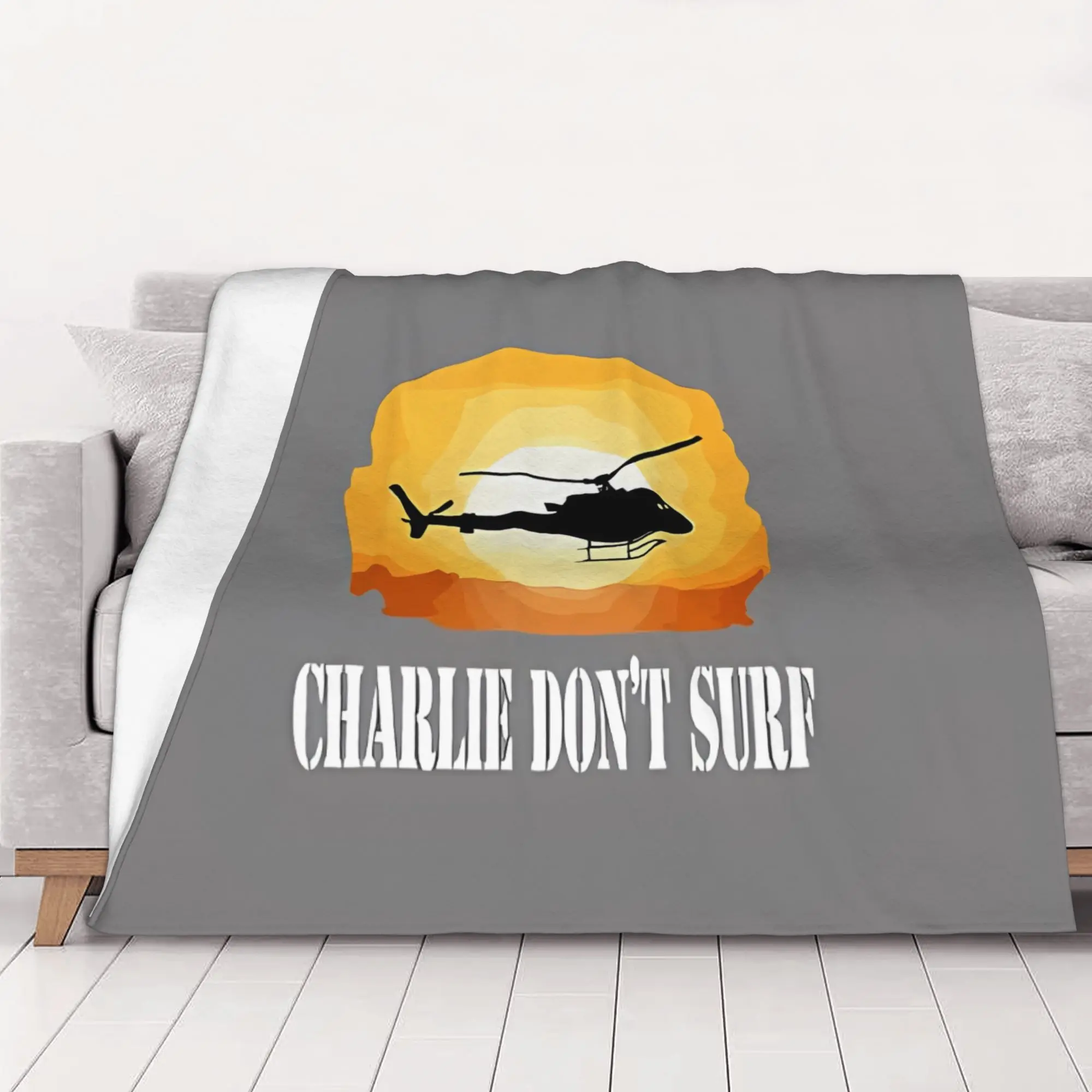 1PC home Cute Room Decor Quote Charlie Don Surf Blanket Throw Blanket Apocalypse Now Novelty Warm Blanket All Season