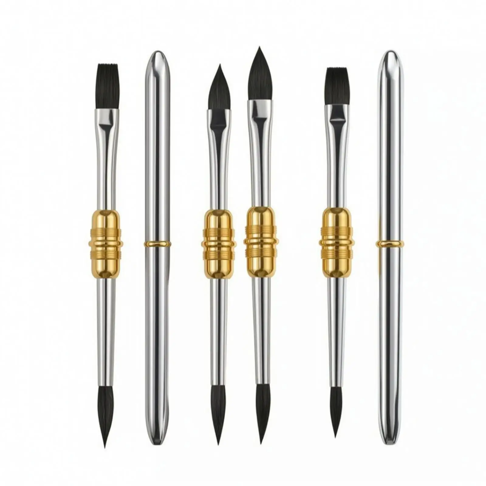 3 Pieces Double-Ended Watercolor Brush Compact Two-endedTip Watercolor Brush Paintbrush Lightweight for Artists, Field Drawing