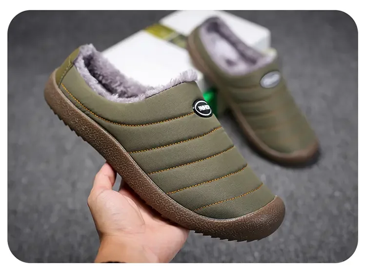 Men's Winter Warm Cotton Mop with Soft Sole and Thick Cotton Winter Boots, Indoor and Outdoor Couple's New 2025 Casual Shoes