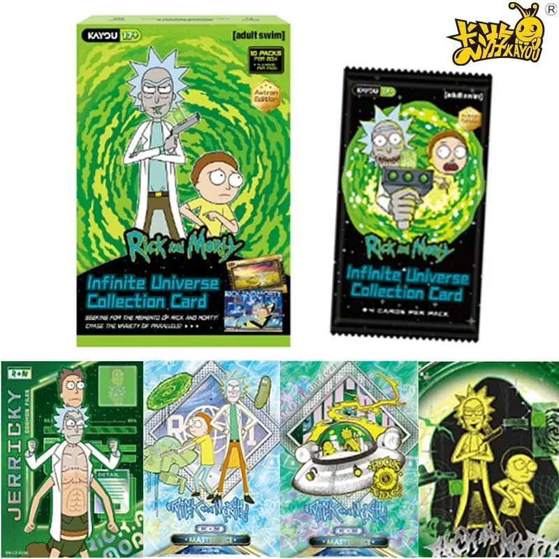 

KAYOU Rick and Morty Infinite Universe Collection Cards Starlight Booster Pack Double-layer Thick Card Collectible Gift for Kids