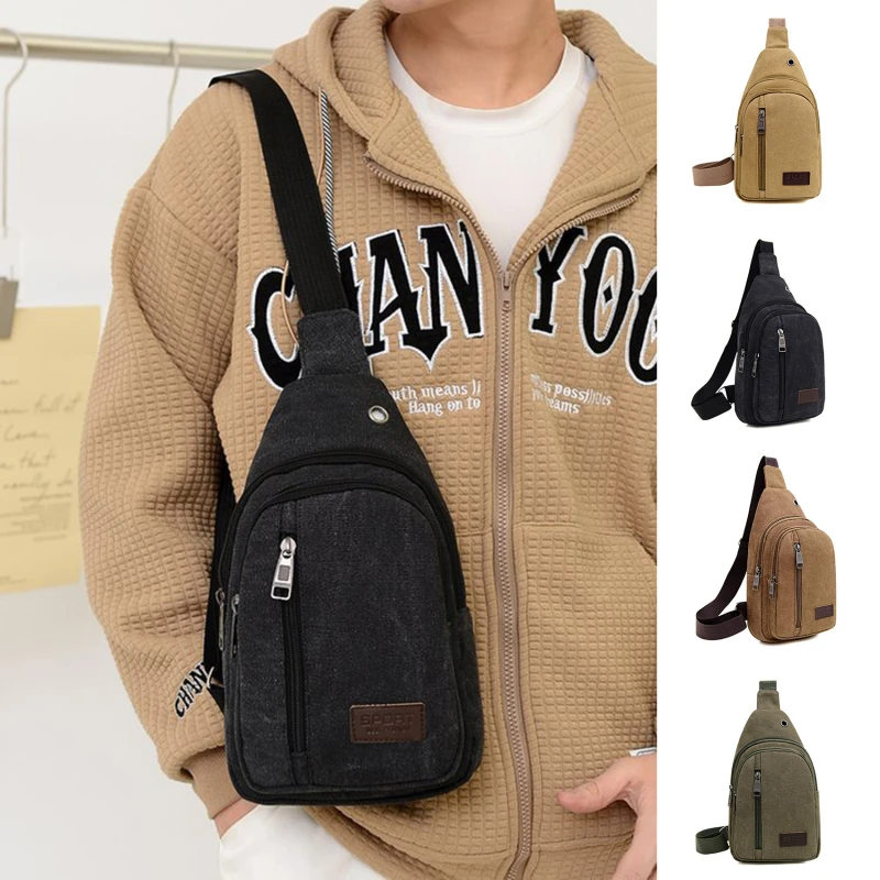 Men Shoulder Bags Waist Pack Sling Bag Crossbody Outdoor Sport  Travel Hiking Shoulder Chest Daily Picnic Canvas Messenger Bag