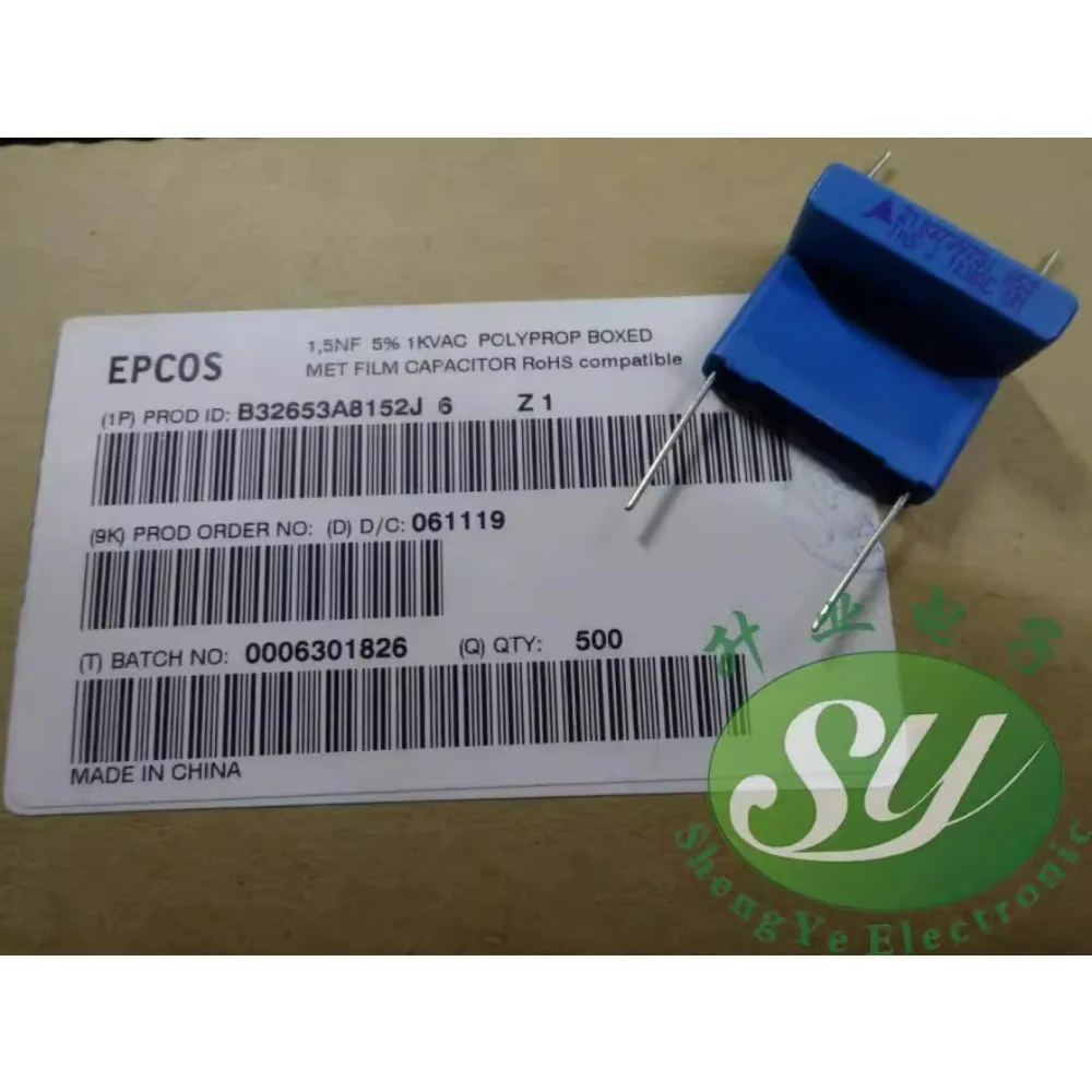 

10PCS EPCOS 0.0015uf/1000vAC 1.5nf 1500pf 152 New 22mm Film Capacitors B32653A8152J